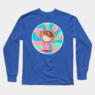 trippy drippy - Cute dark animal puffer fish Long Sleeve T-Shirt